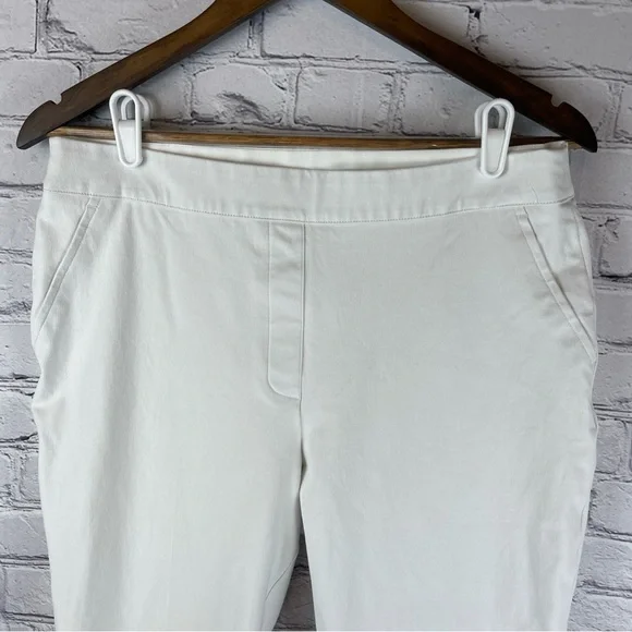 SPANX Flared‎ Pull-On Cropped Jeans Tummy Control Stretch Women’s Large White - Picture 3 of 12